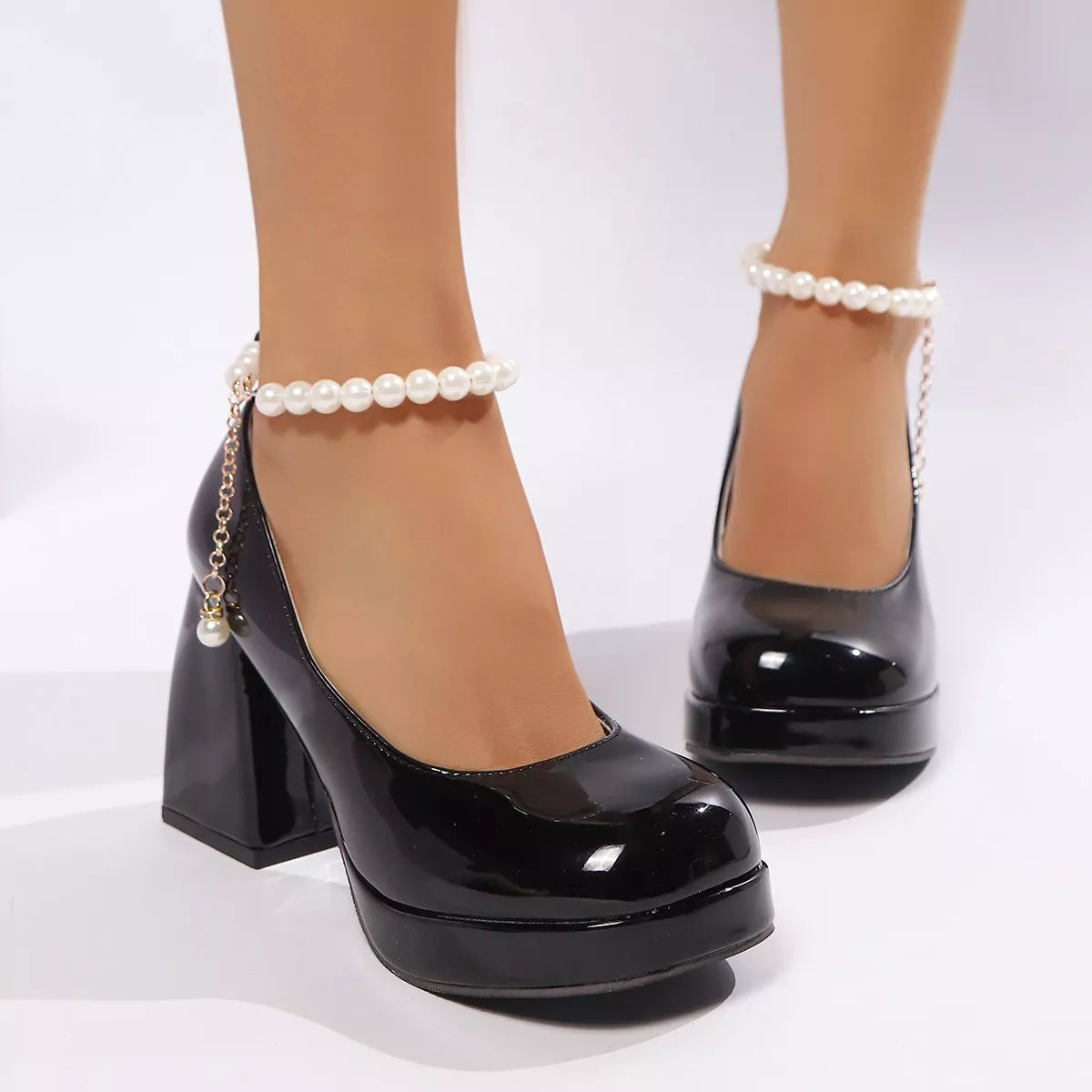 Round Toe Block Heels Pumps - Lilixa.store