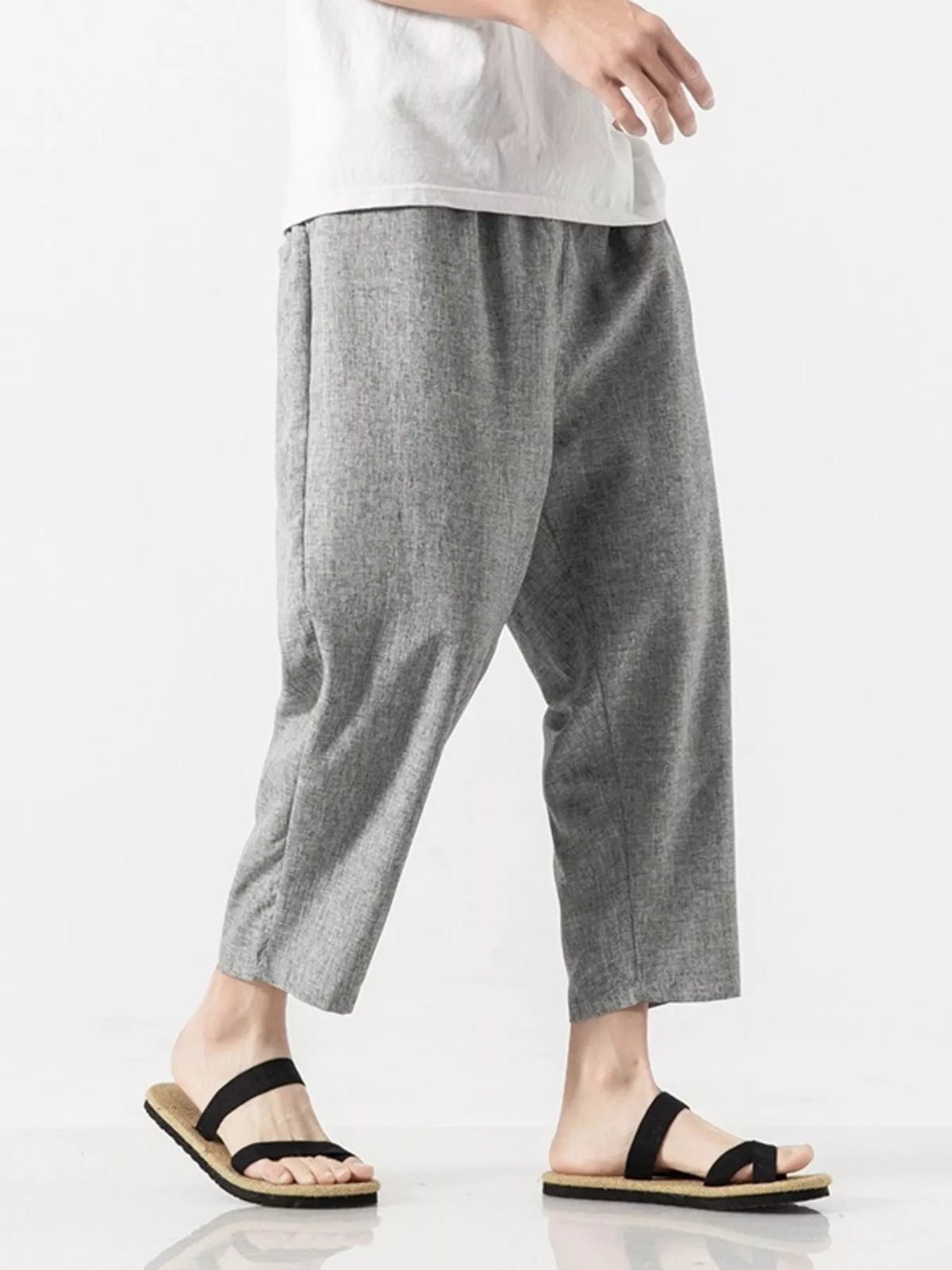 Men's Plus Size Casual Cropped Pants, view 3