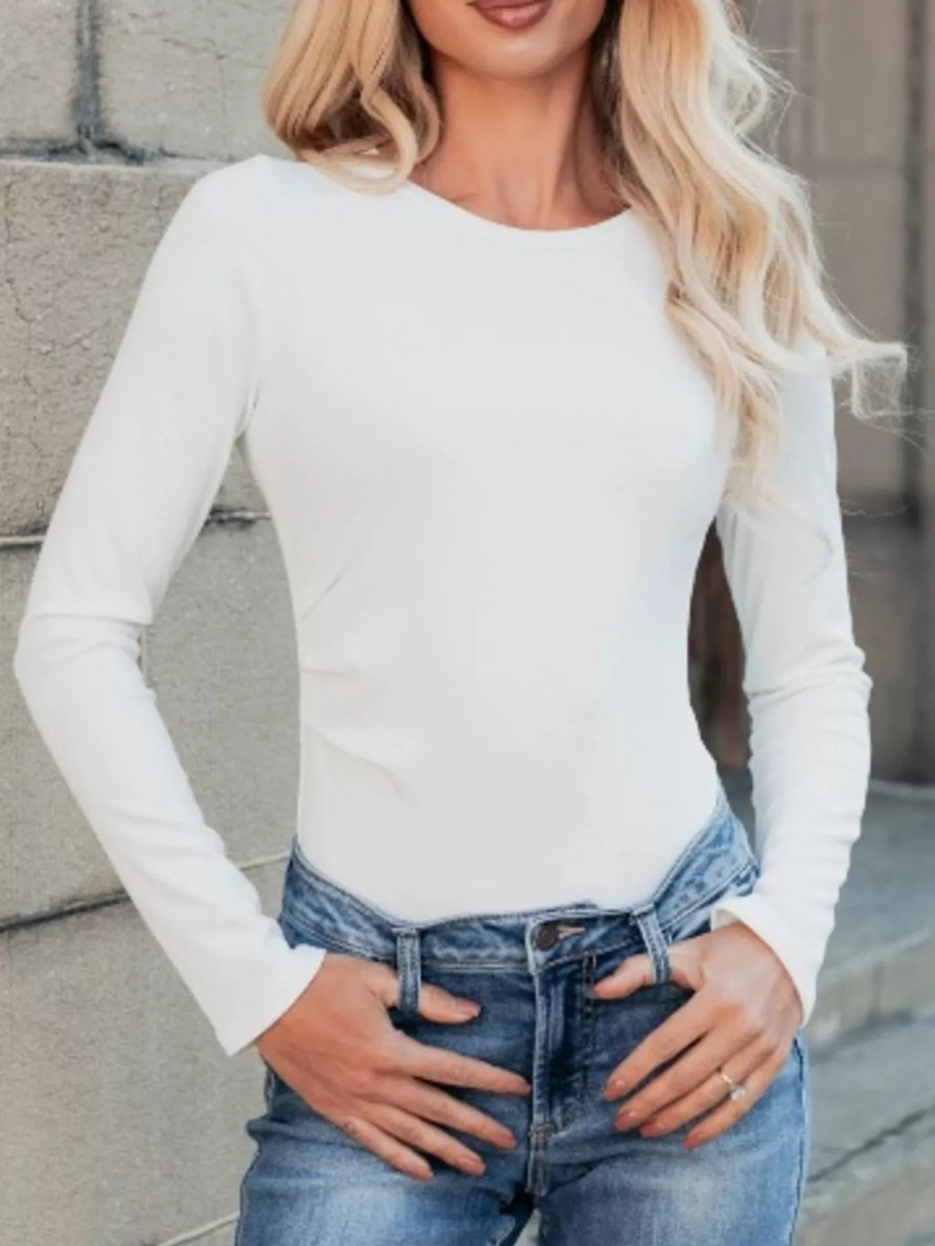 Ribbed Long Sleeve Fitted Bodysuit - Lilixa.store