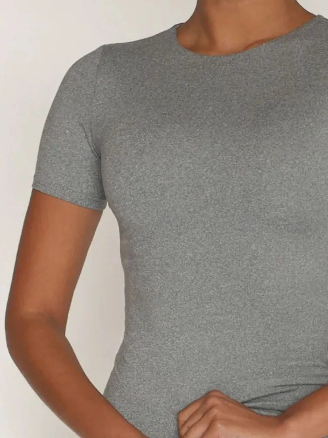 Round Neck Short Sleeve Swim Top - Lilixa.store