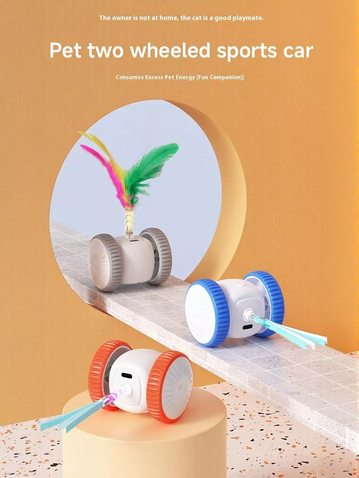 Interactive Self-Rotating Feather Pet Chase Toy - Lilixa.store
