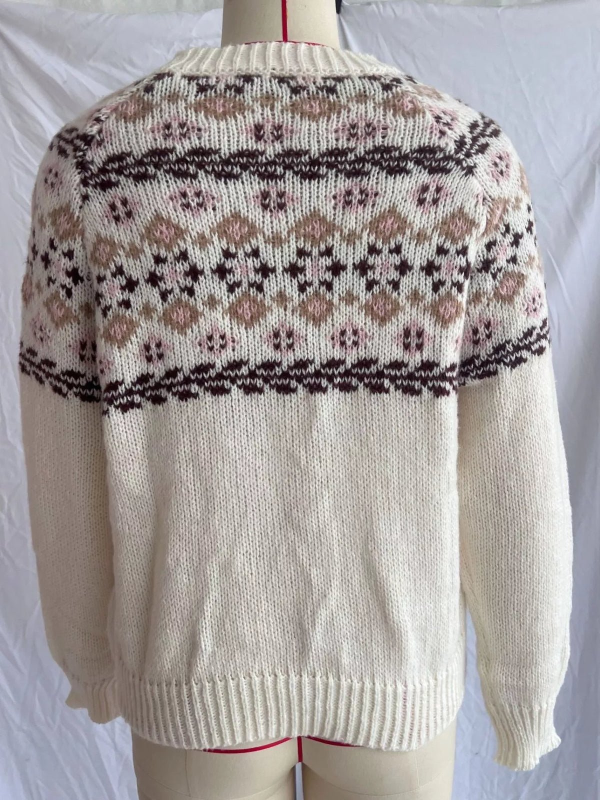Fair Isle Patterned Round Neck Sweater, view 9