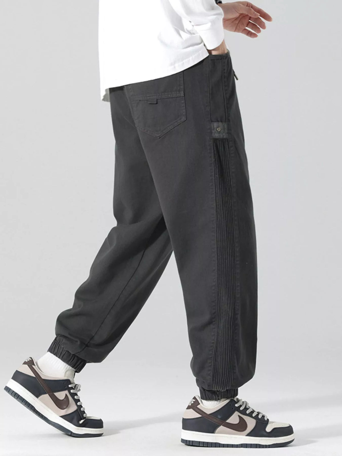 Men's Plus Size Drawstring Cargo Joggers with Pockets, view 6
