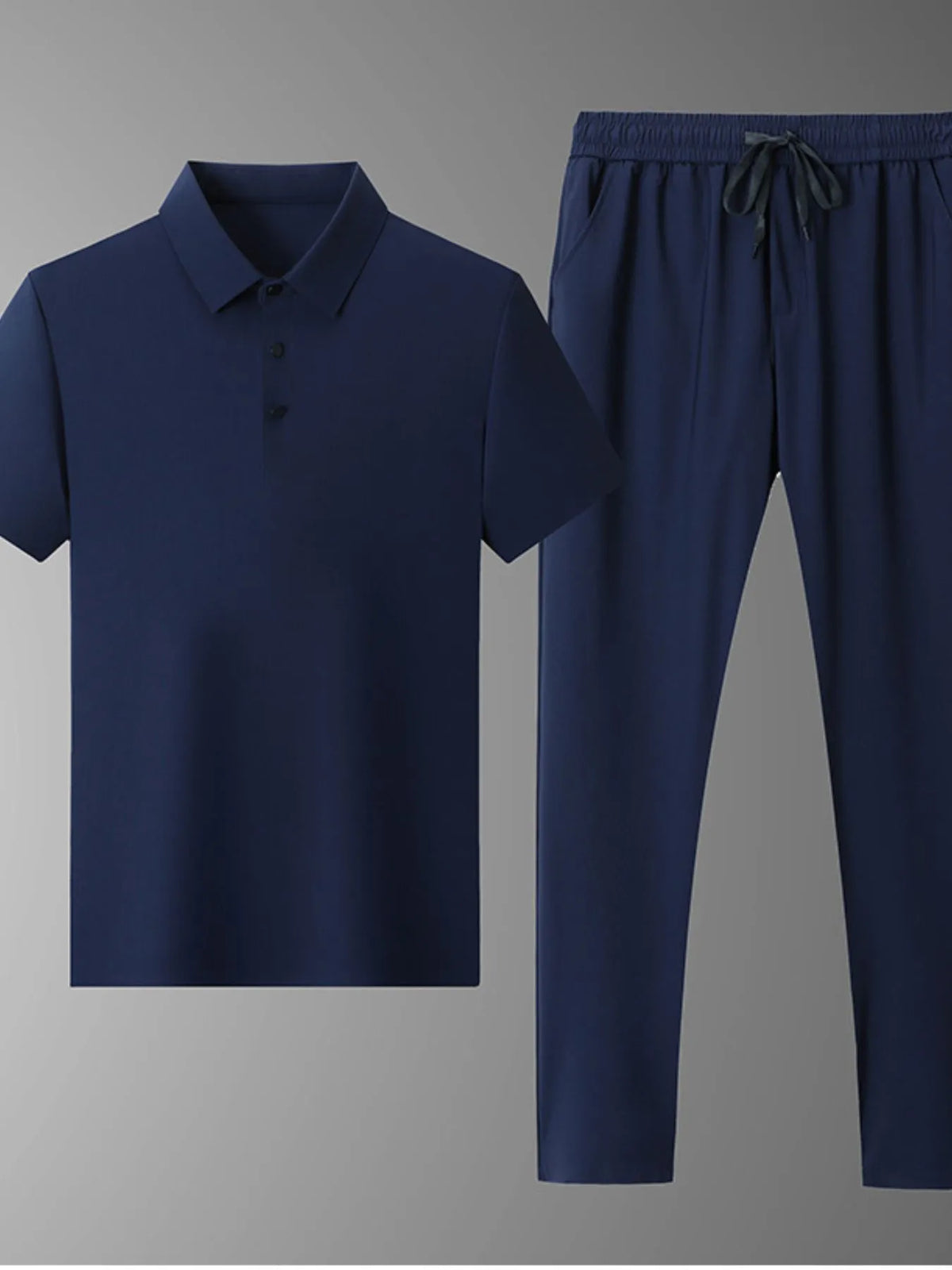 Men's Full Size Button Detail Short Sleeve Polo Plus Size, view 5