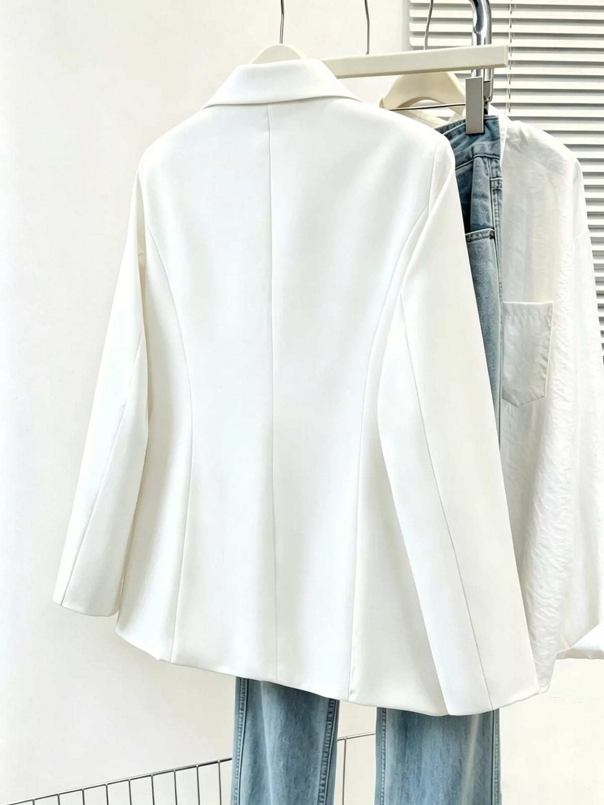 Full Size Single-Breasted Lapel Collar Blazer Plus Size - Lilixa.store