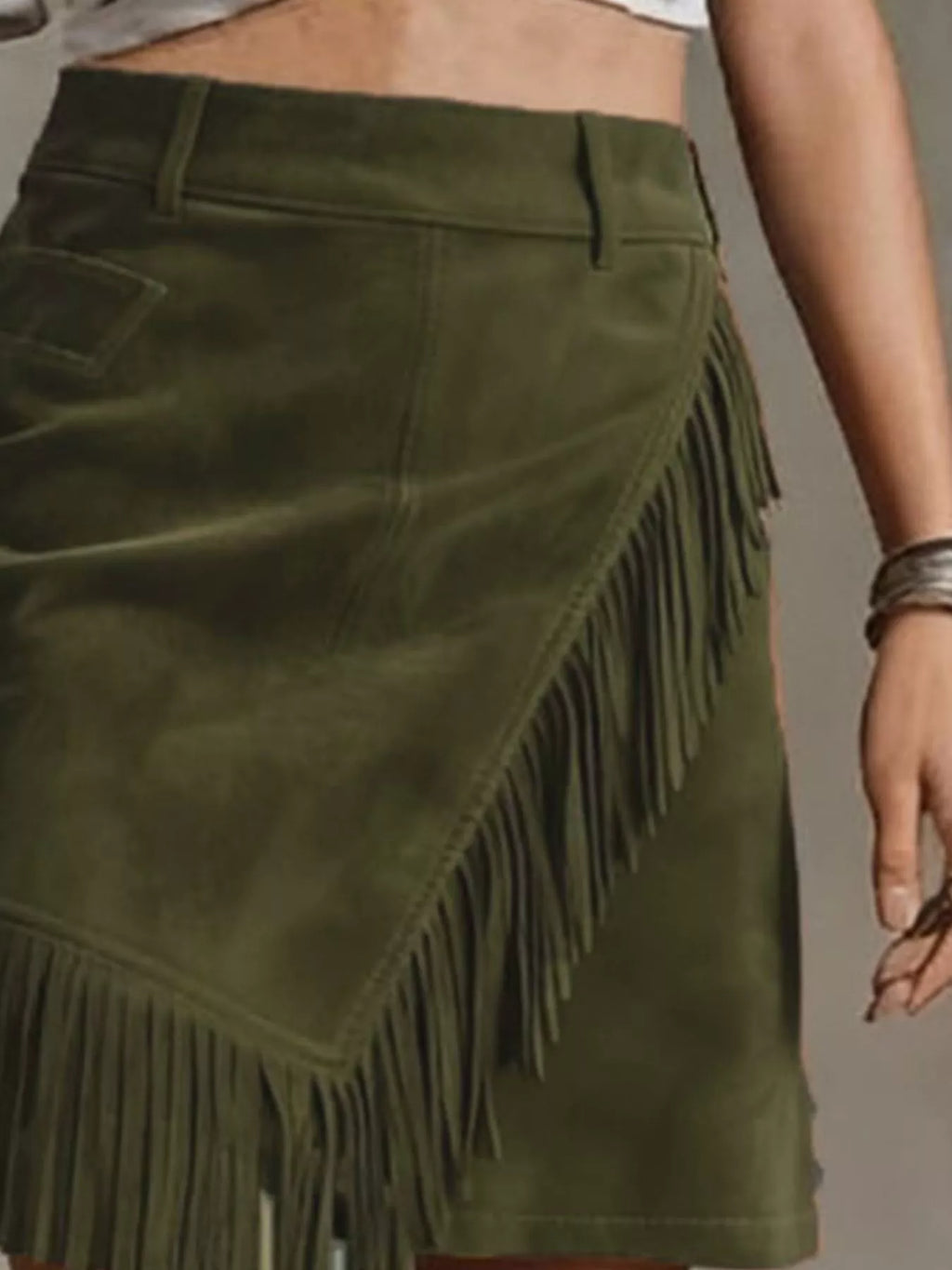 Fringed Wrap Mini Skirt - Lilixa.store