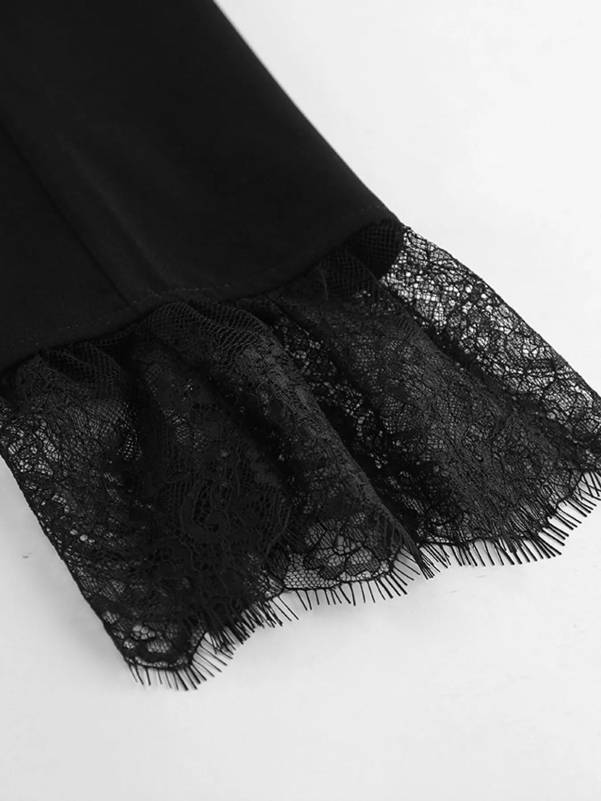 Lace Hem Lapel Collar Blazer - Lilixa.store