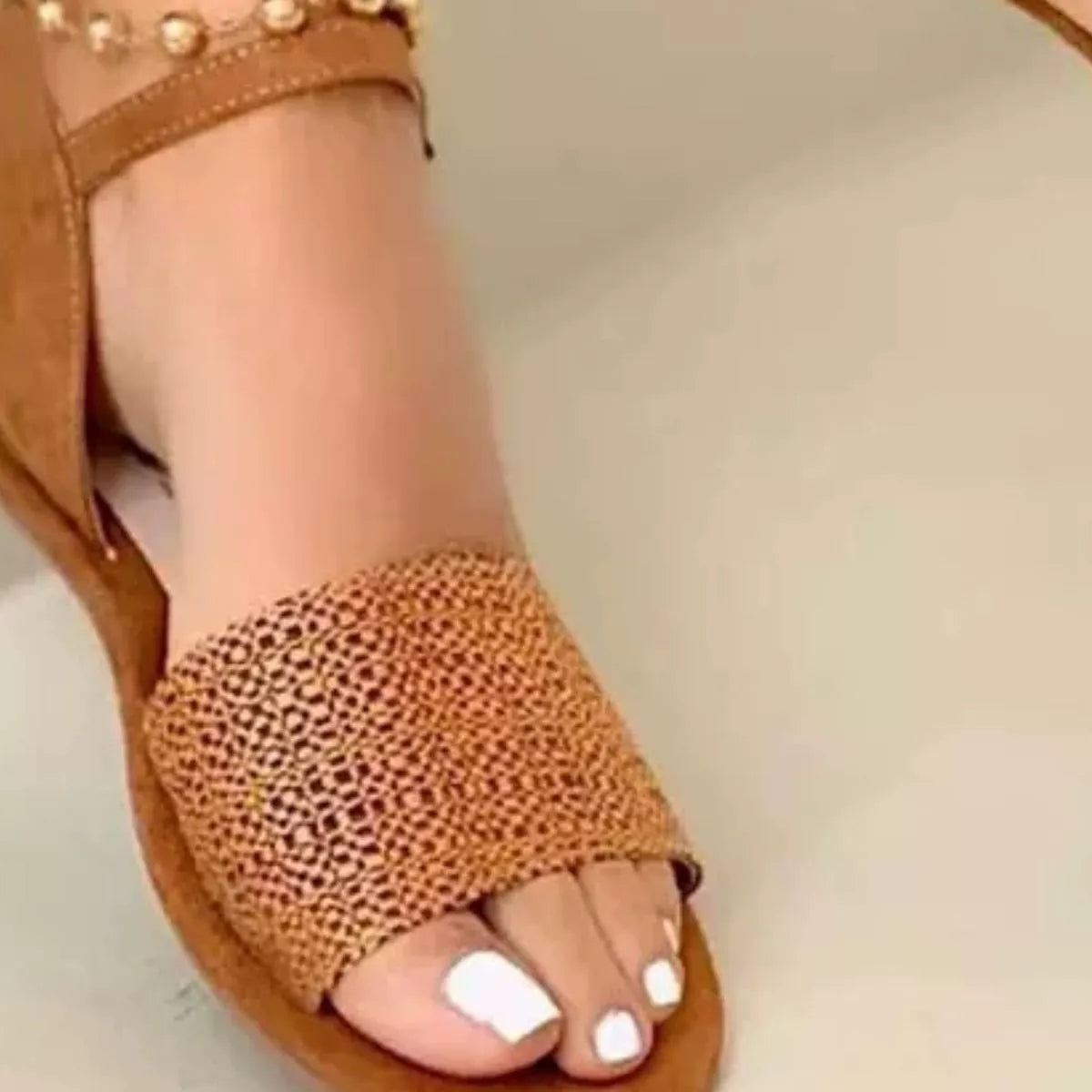 Open Toe Ankle-Strap Flat Sandals, view 4