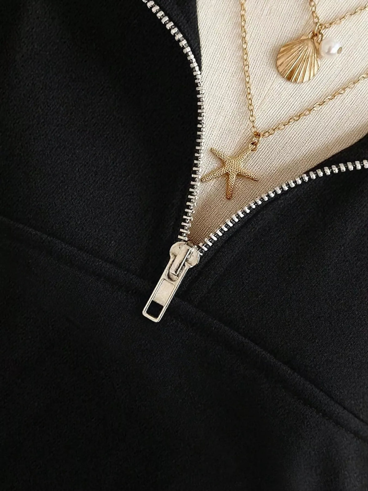 Quarter-Zip Dropped Shoulder Sweatshirt - Lilixa.store