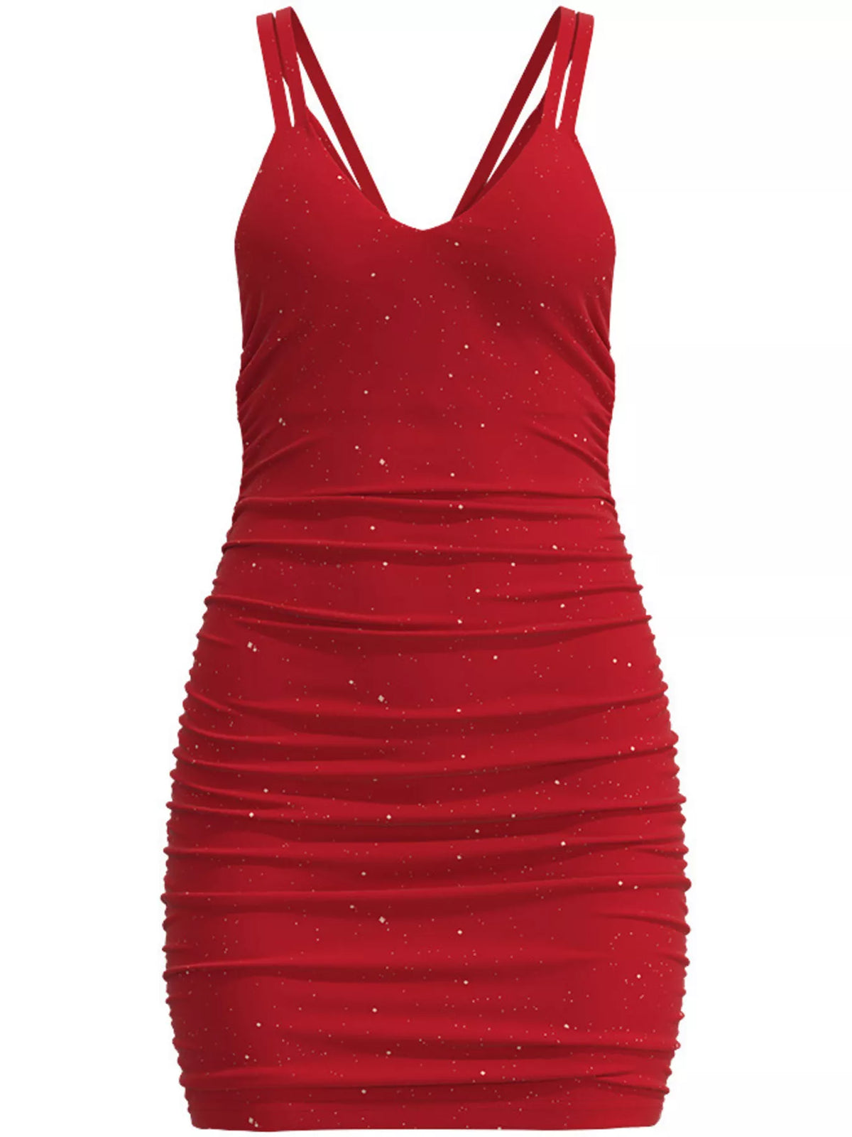 Glitter Ruched Bodycon Mini Dress - Lilixa.store