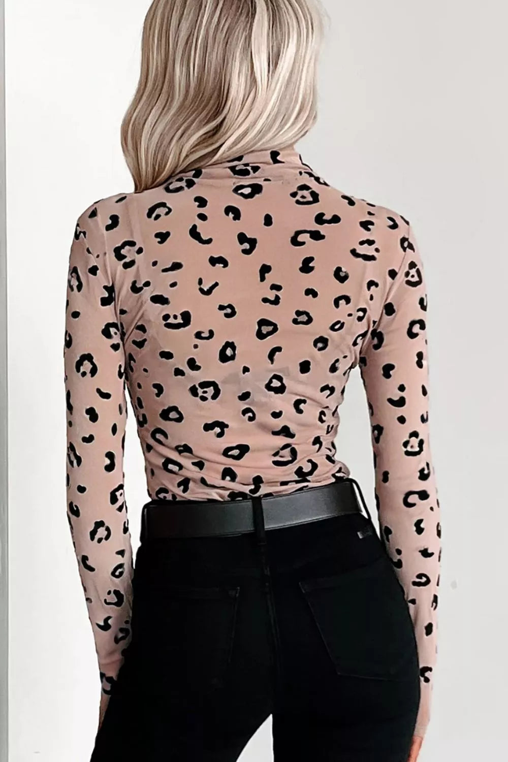 Leopard Print Sheer Mesh Bodysuit - Lilixa.store