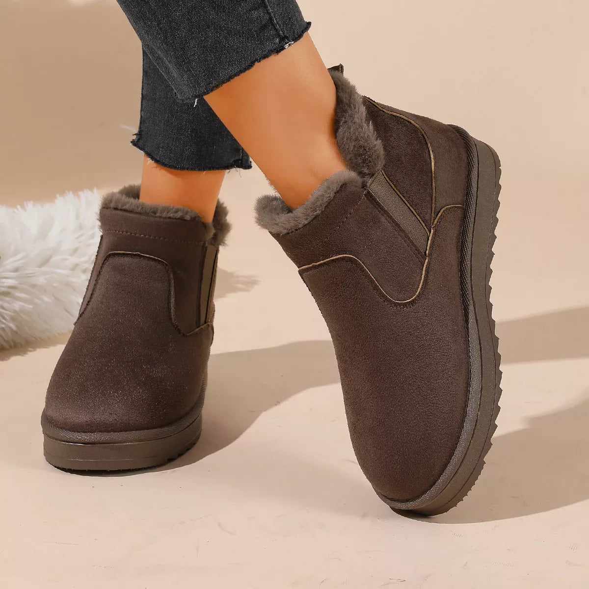 Plush Lined Winter Ankle Boots