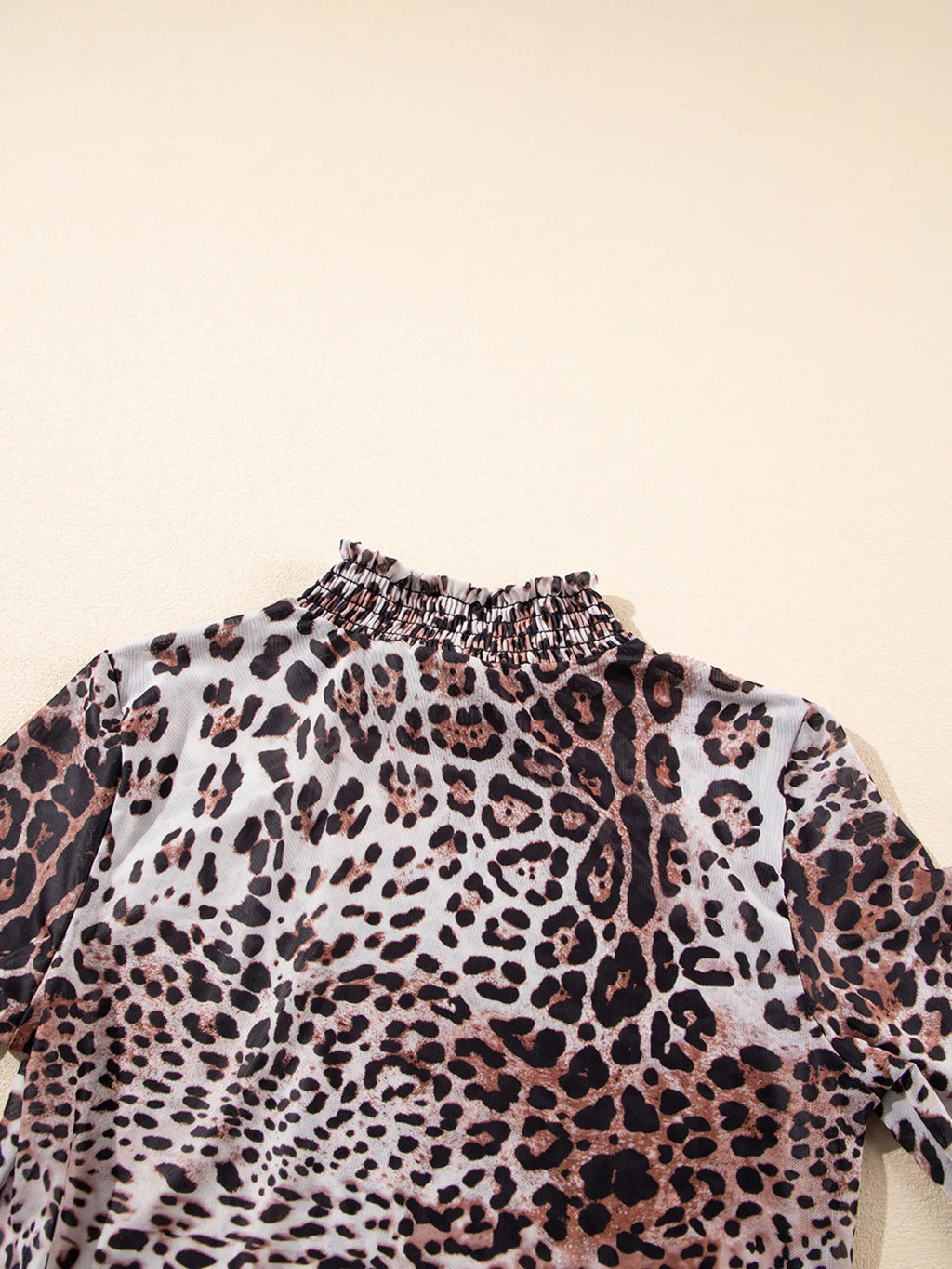 Leopard Print Long Sleeve Mock Neck Bodysuit - Lilixa.store