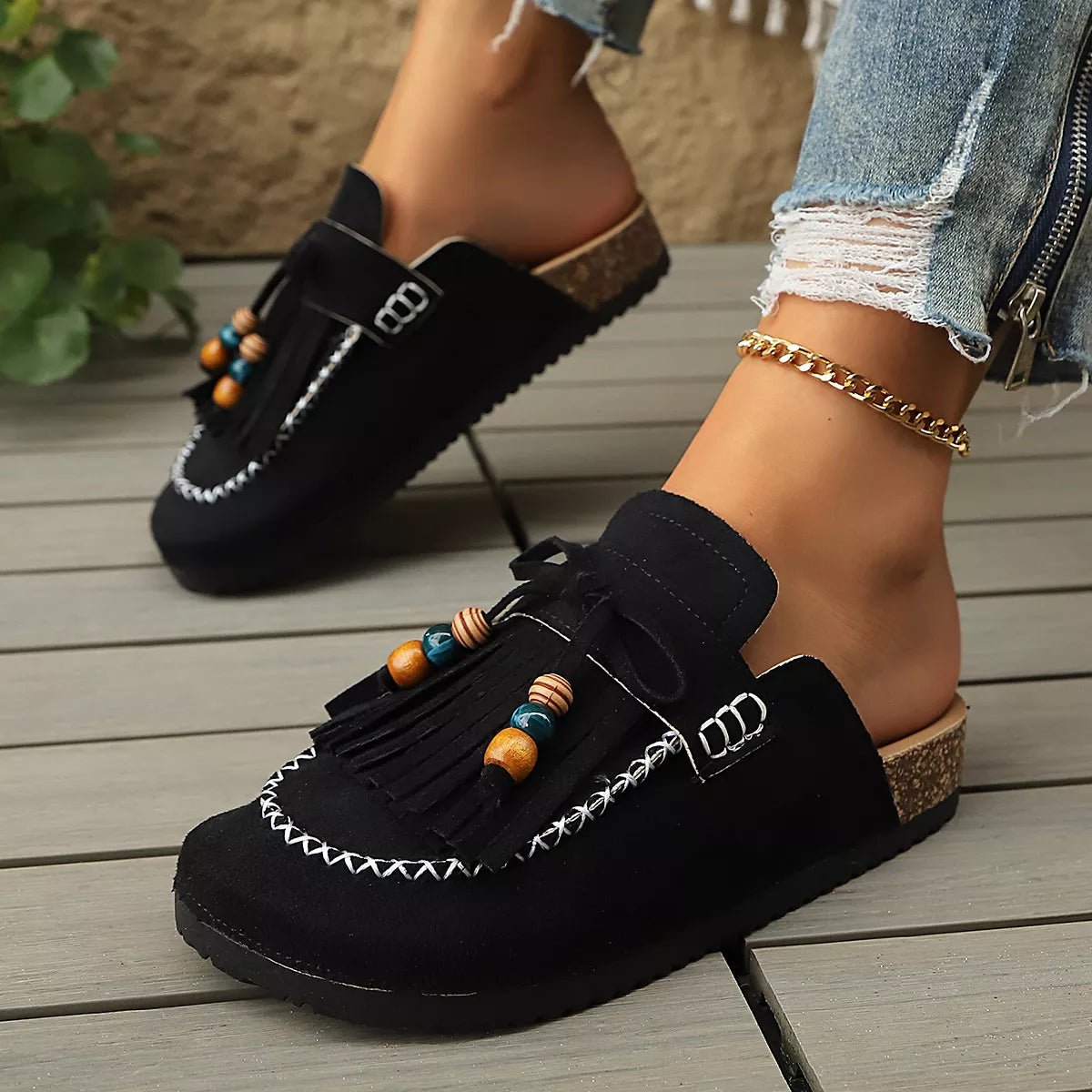 Tassel Round Toe Slip-Ons - Lilixa.store