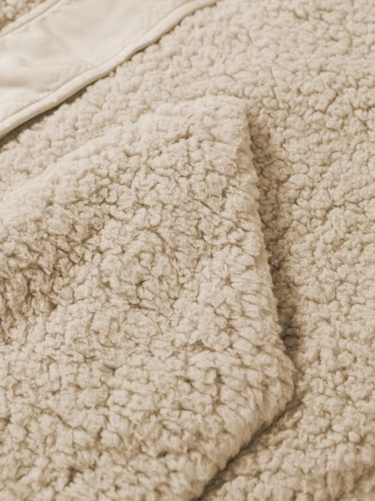 Faux Fur Snap Button Front Knot Side Plush Vest with Pockets in Beige, view 7