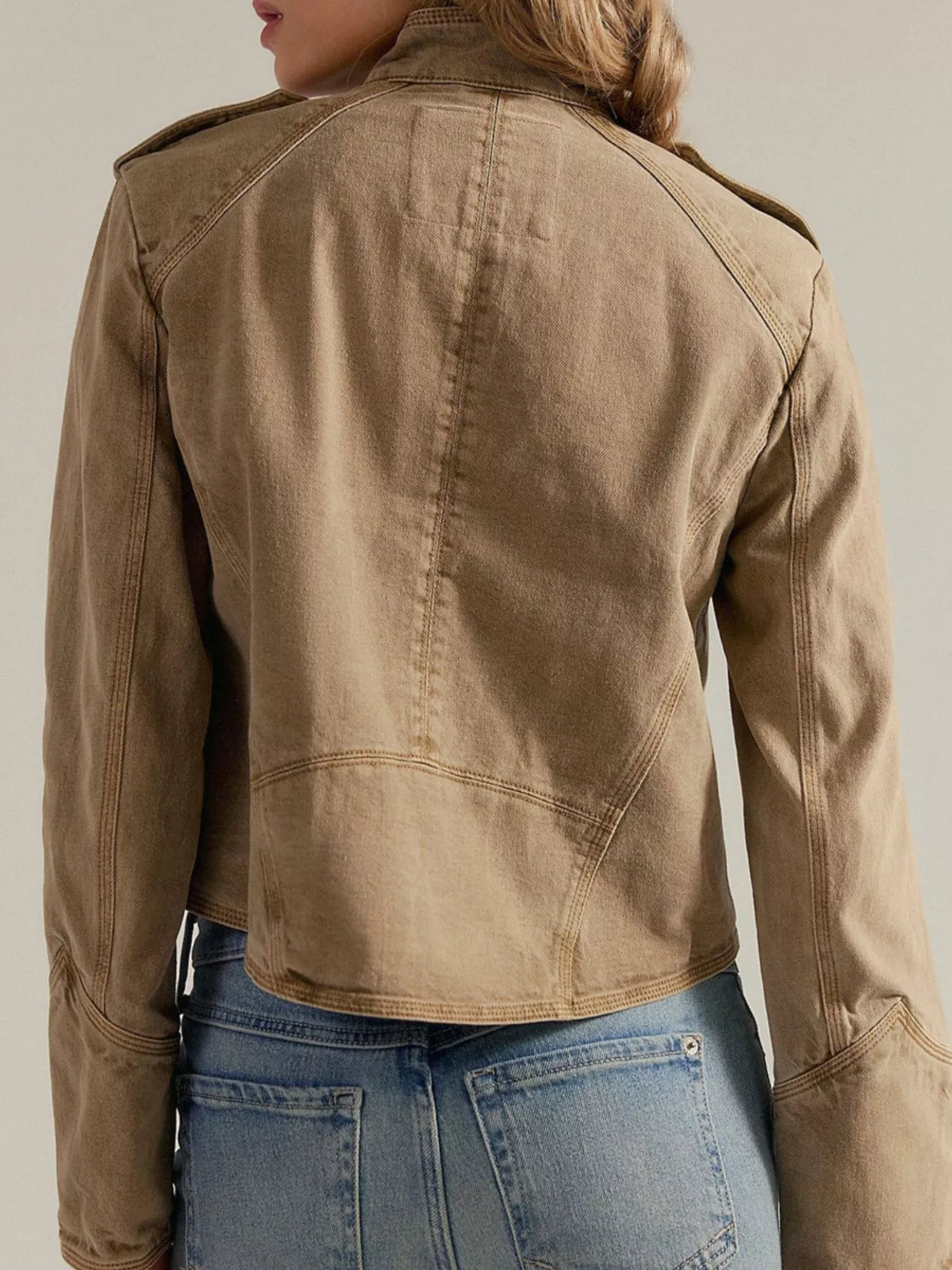 Decorative Button Cropped Jacket