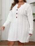 Plus Size Strawberry Cable Knit Sweater Dress - Lilixa.store