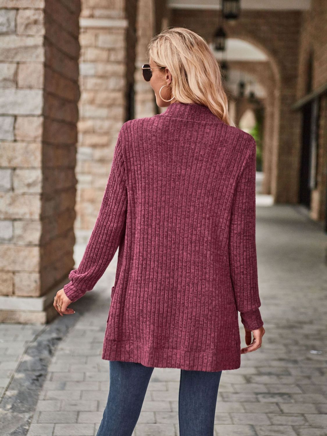 Open Front Cardigan with Pockets - Lilixa.store