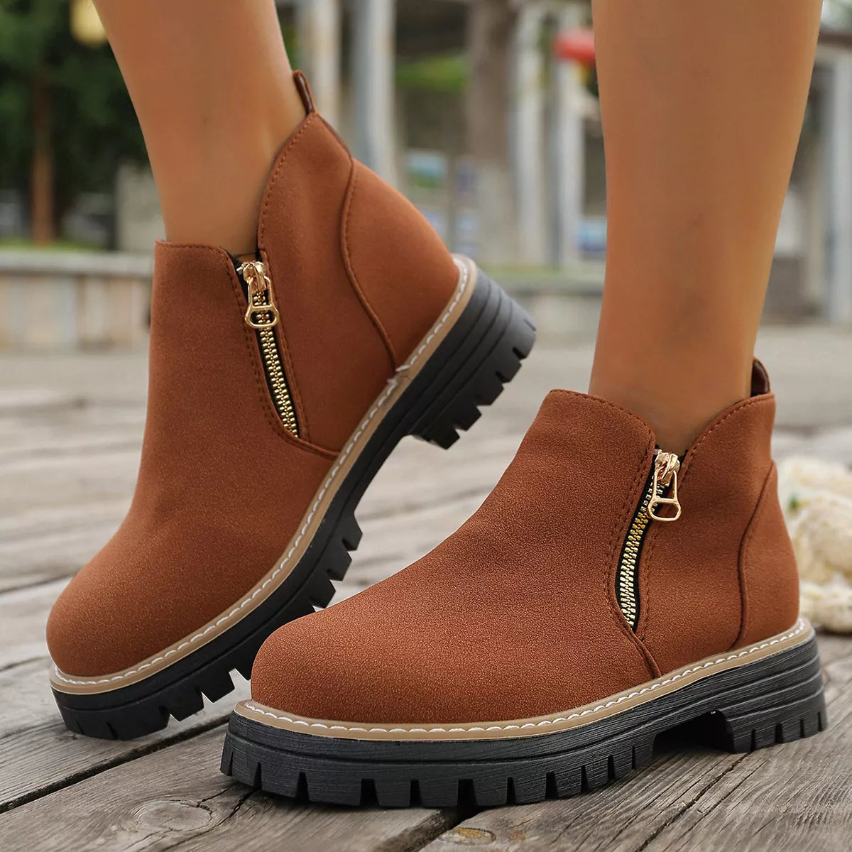 Side Zipper Ankle Boots - Lilixa.store