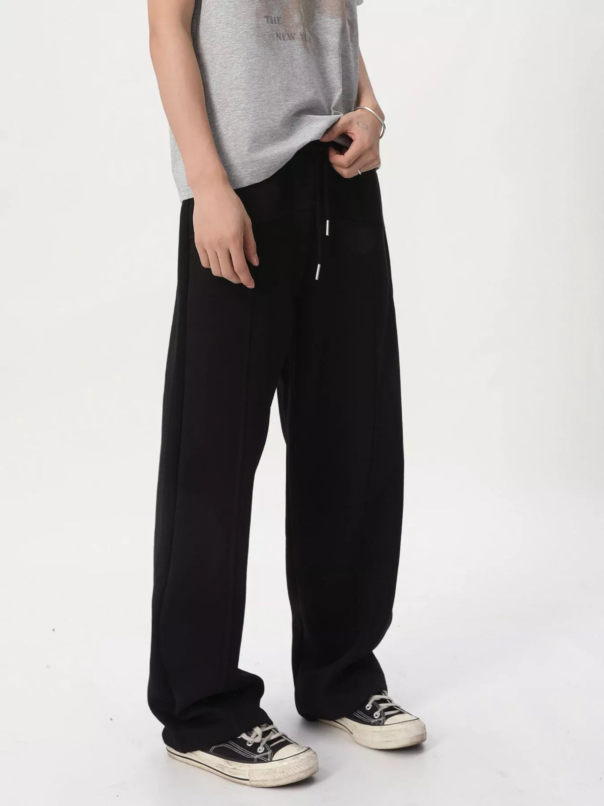 Men's Wide Leg Drawstring Pants, view 2