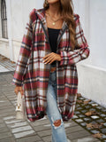 Devine Plaid Zip Up Hooded Coat - Lilixa.store