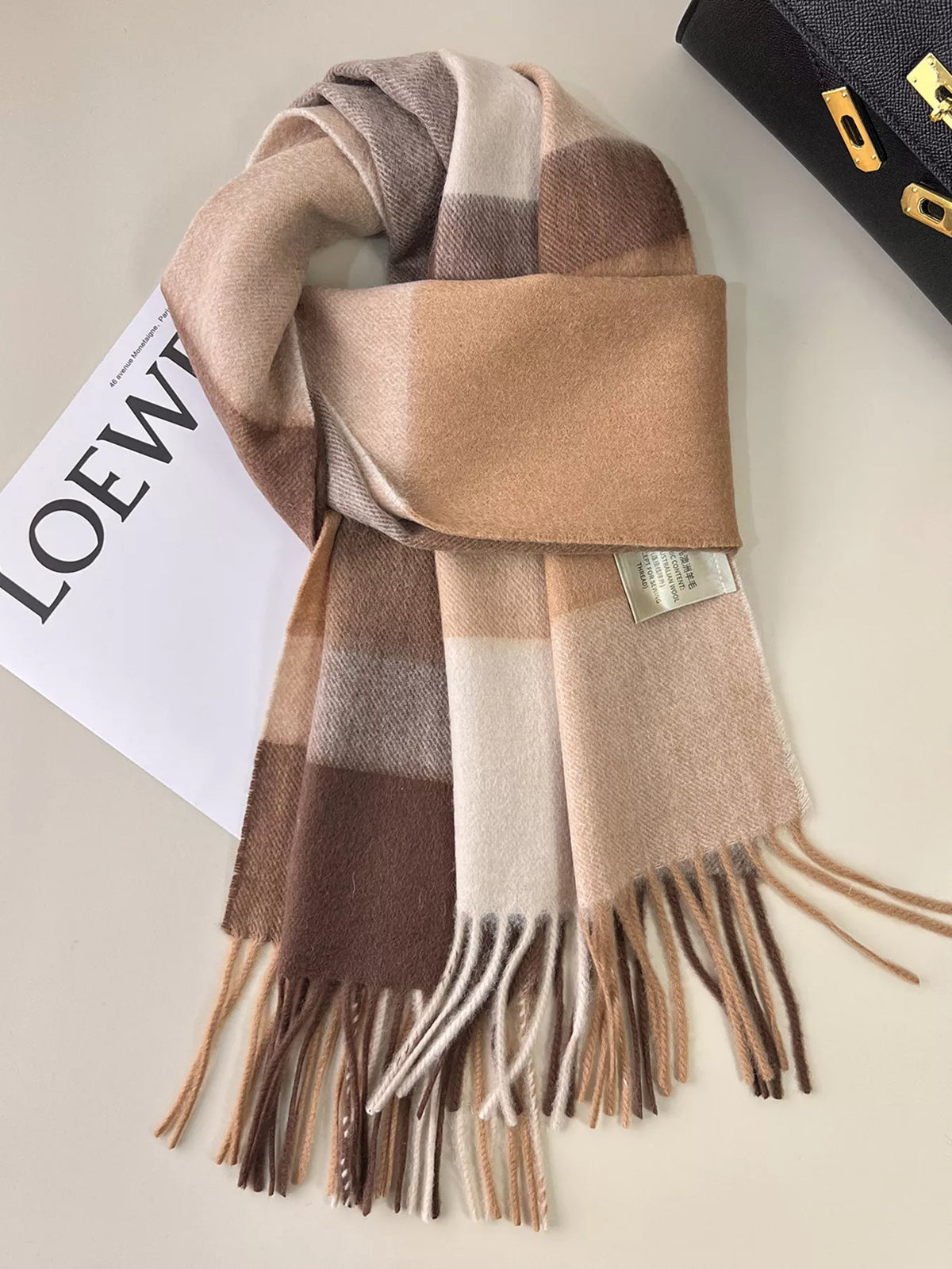 Plaid Fringe Scarf - Lilixa.store