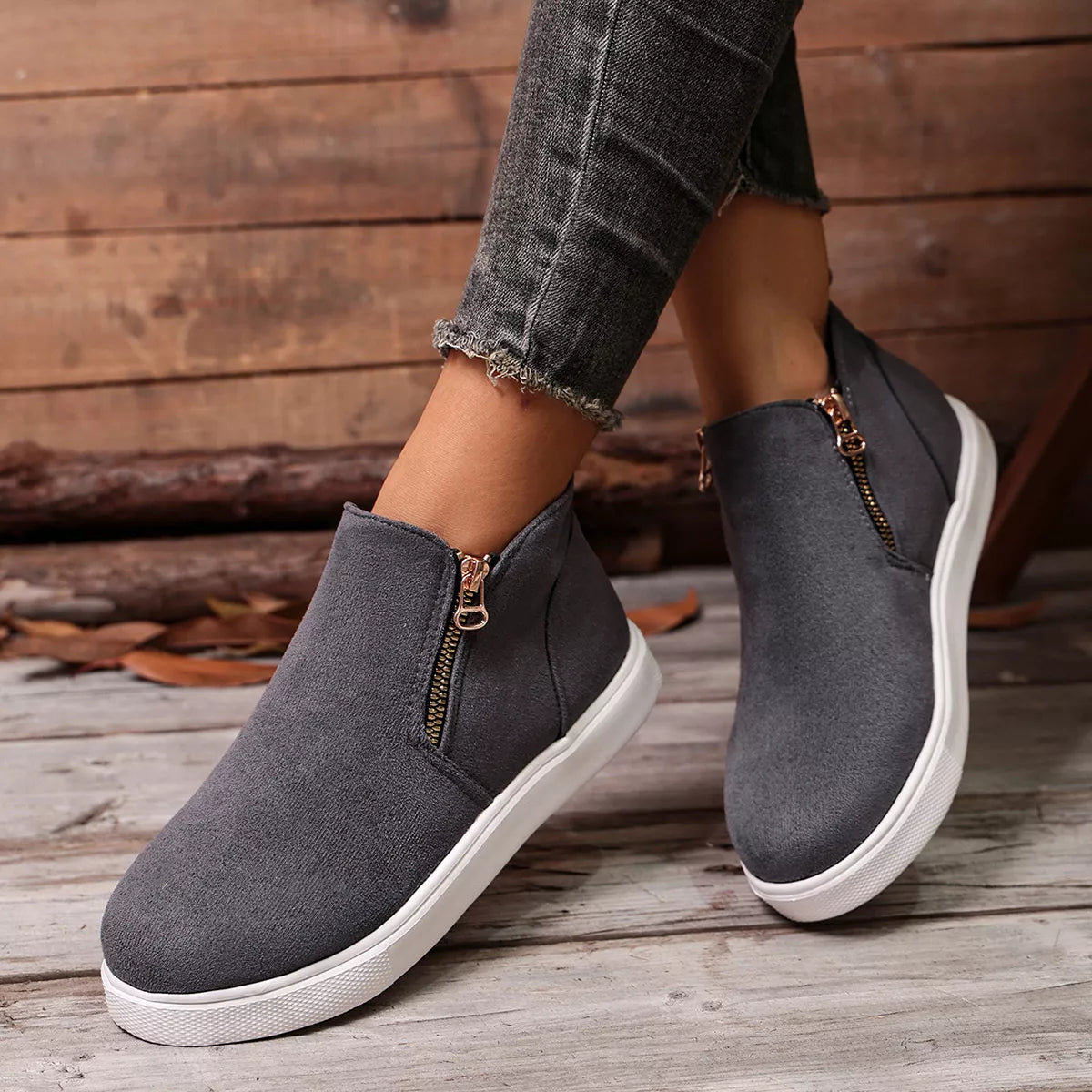Round Toe Ankle Boots - Lilixa.store