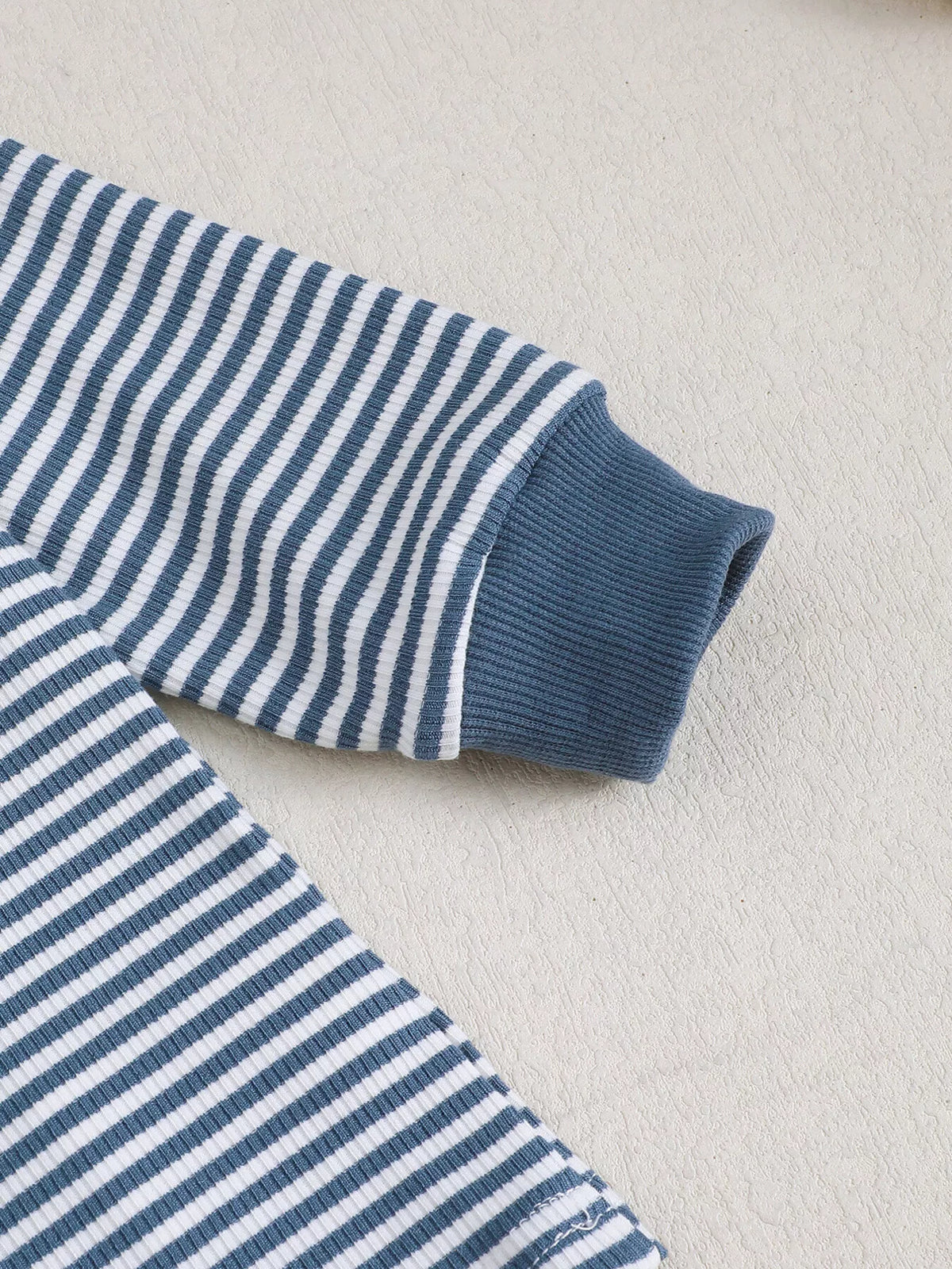Children's Bear Striped Top and Pants Set - Lilixa.store