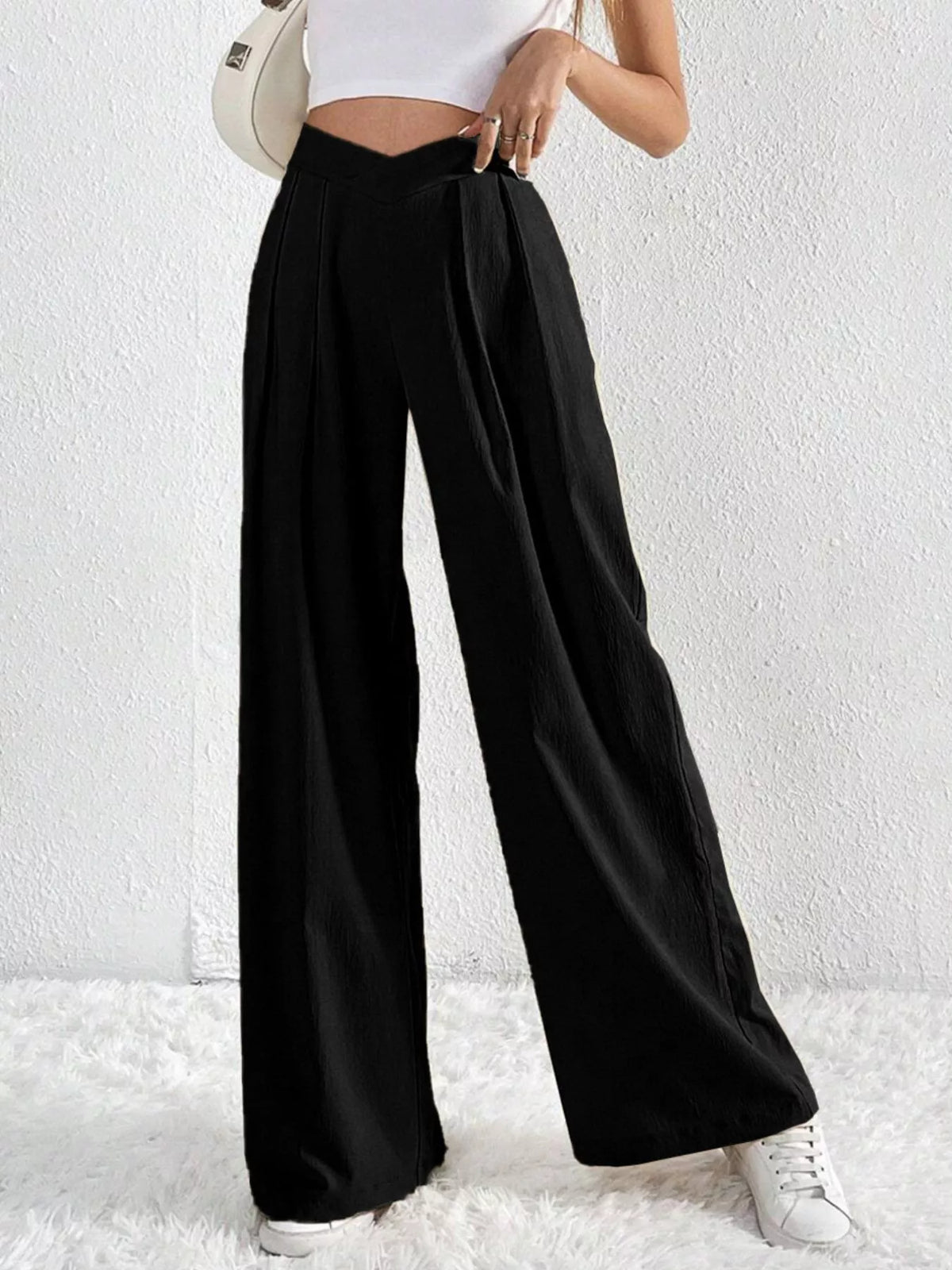 Pleated Wide Leg Pants