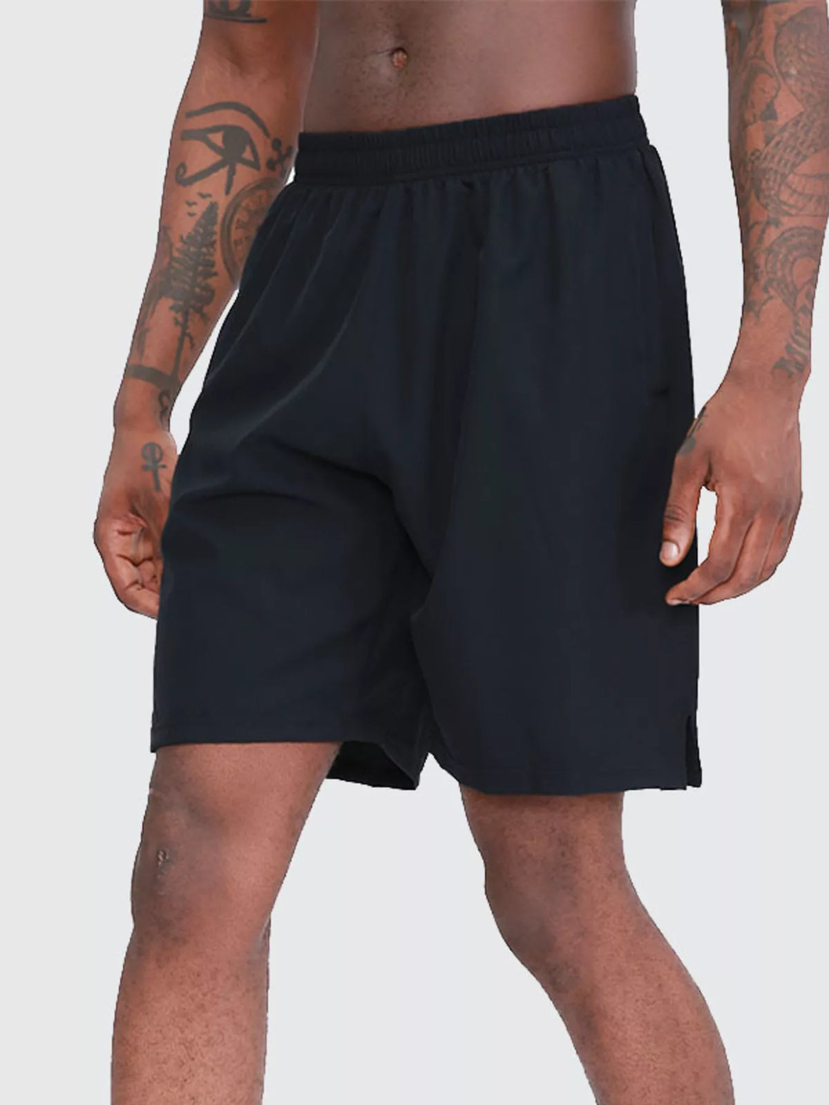 Men's Lightweight Elastic Waist Shorts in Black