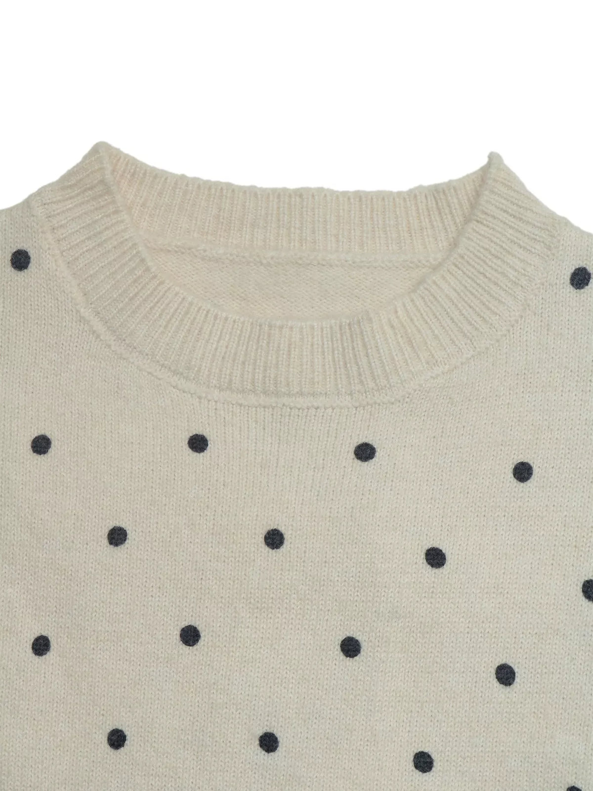 Polka Dot Short Sleeve Knit Sweater in Apricot, view 10