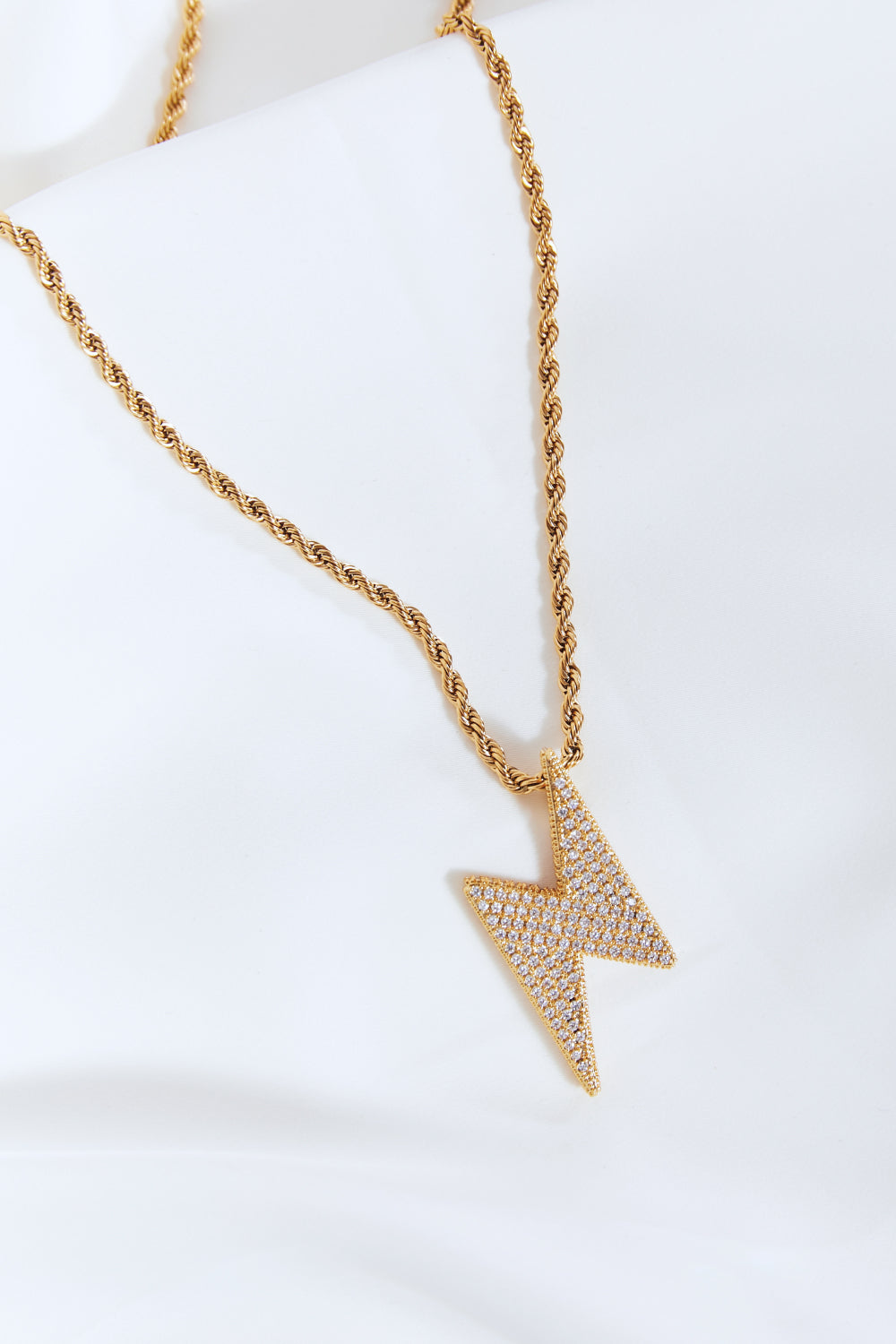 Brass Lightning Pendant Necklace - Lilixa.store