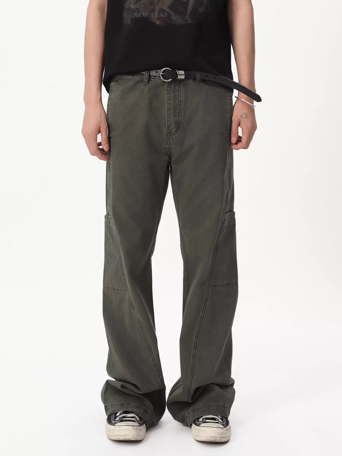 Men's Vintage Washed Loose Fit Straight-Leg Pants
