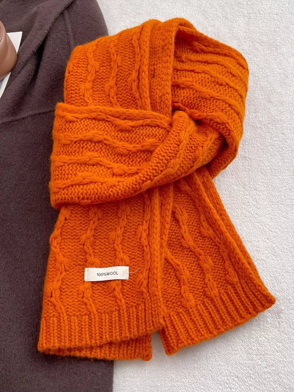 Wool Cozy Cable Knit Scarf - Lilixa.store