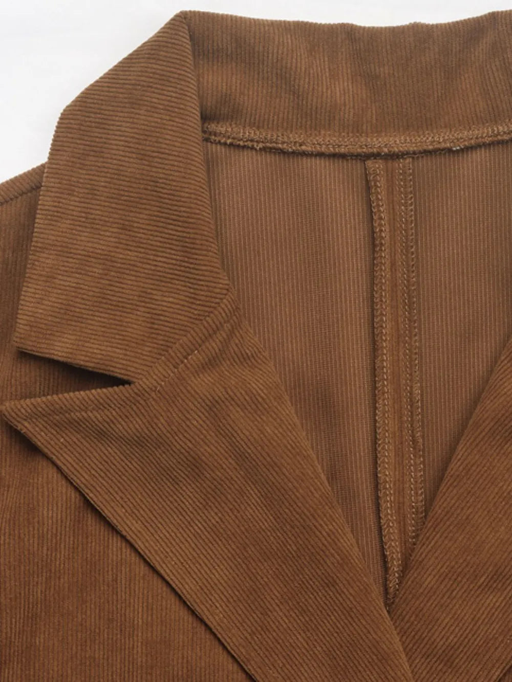 Perfee Decorative Pocket Flap Lapel Collar Long Sleeve Outerwear in Brown, view 7