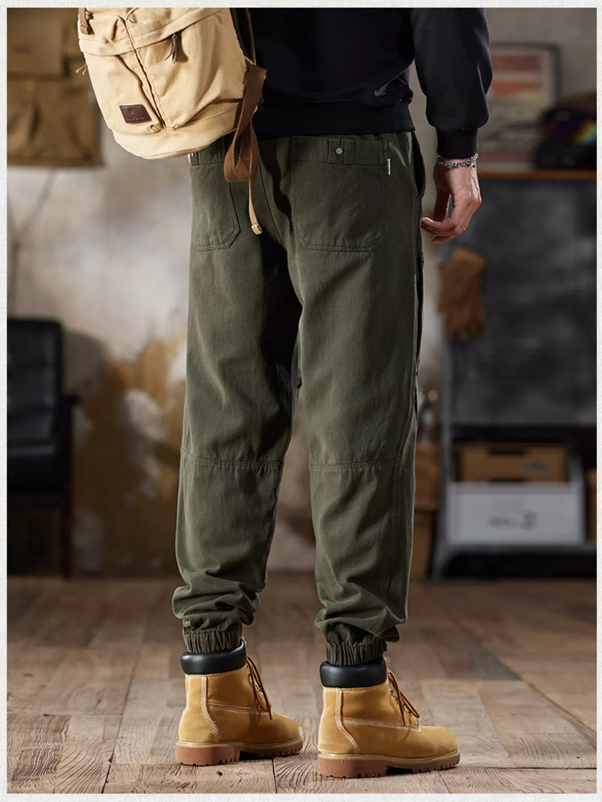 Men's Full Size Casual Drawstring Cargo Joggers Plus Size, view 8