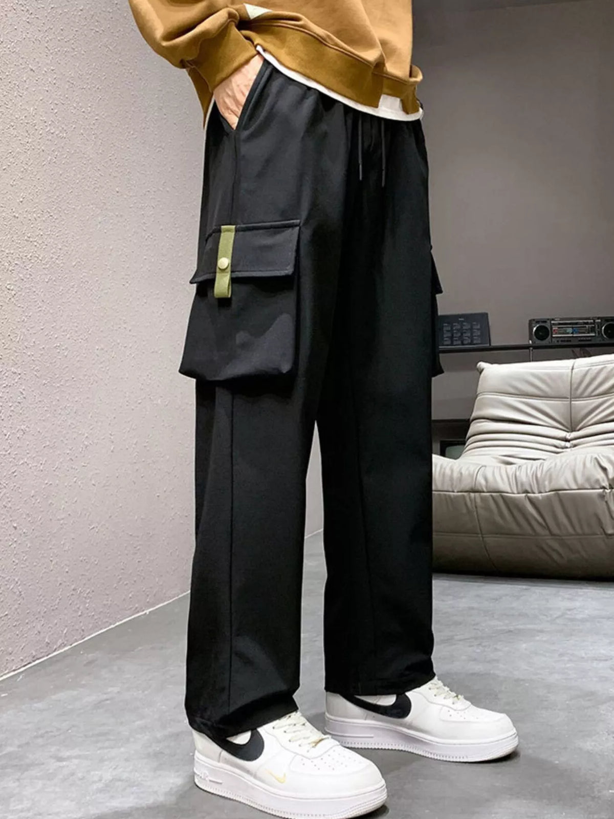 Men's Plus Size Wide Leg Cargo Pants, view 4