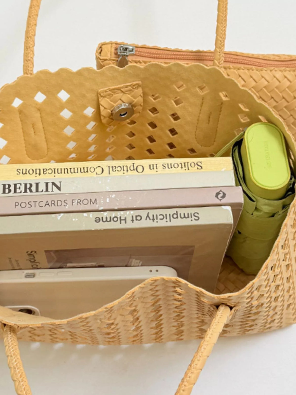 Woven Hollow-Out Shoulder Bag