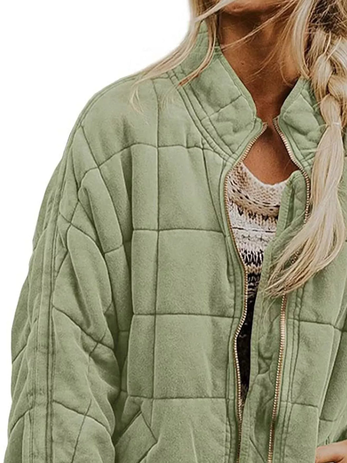 Quilted Zip Up Outerwear, view 10
