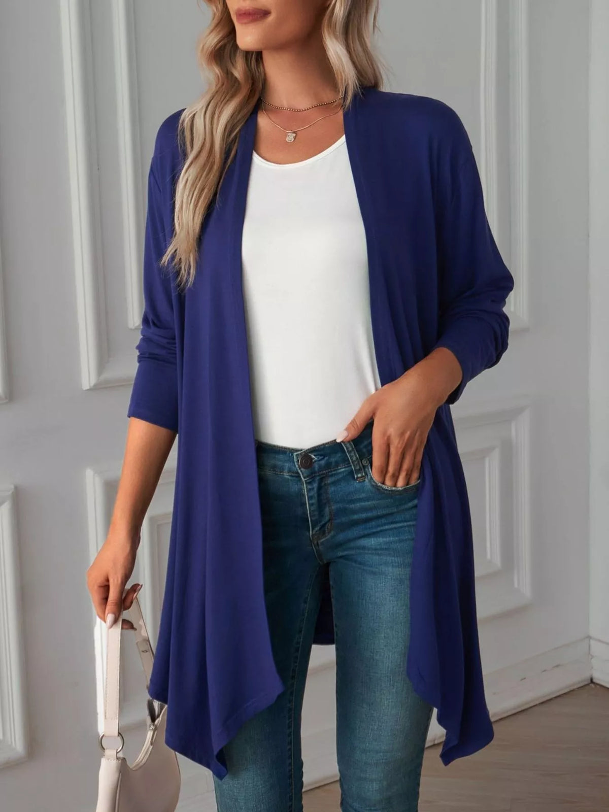 Lightweight Open Front Cardigan - Lilixa.store