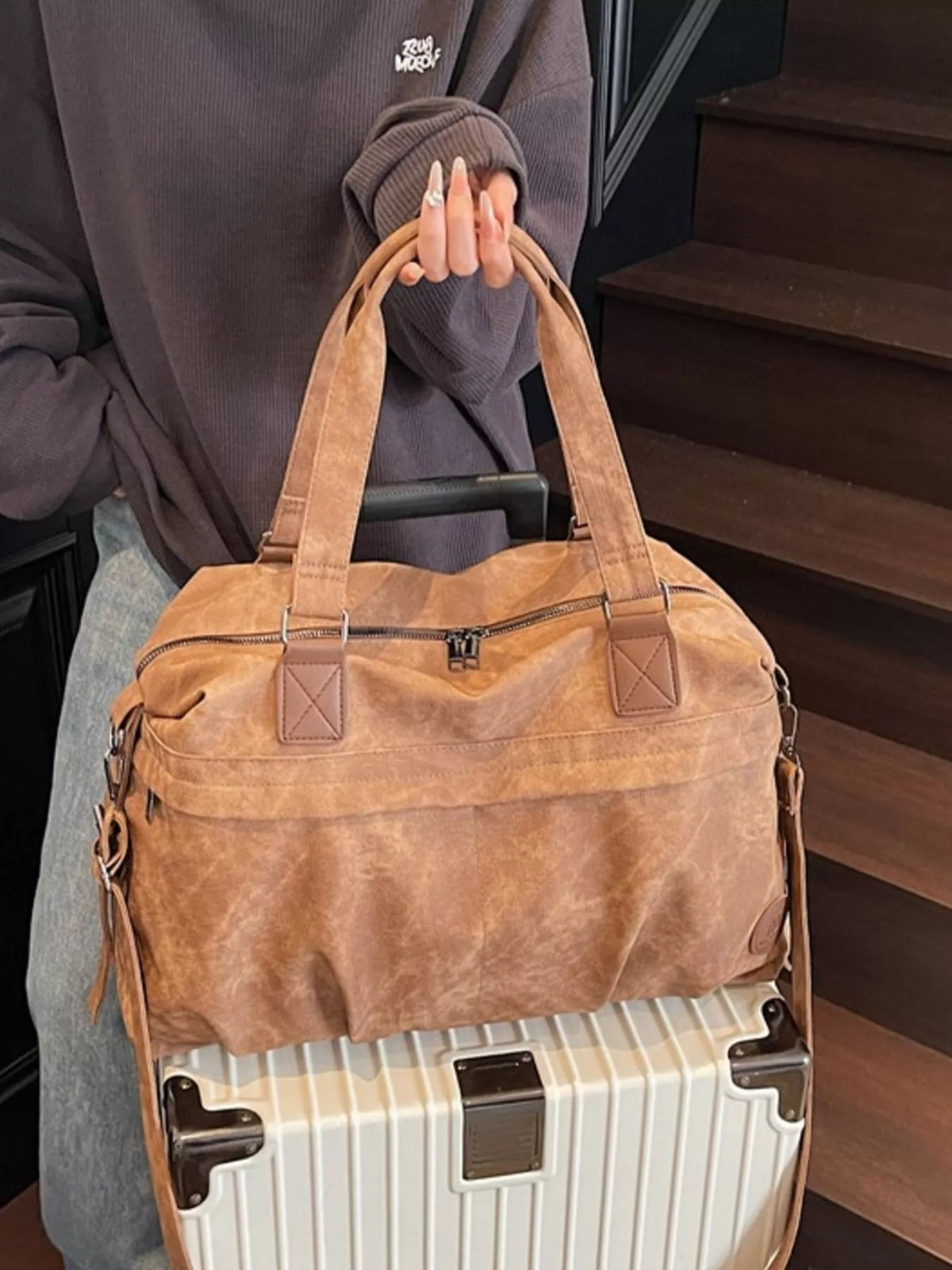 Vintage Adjustable Strap Duffel Bag - Lilixa.store