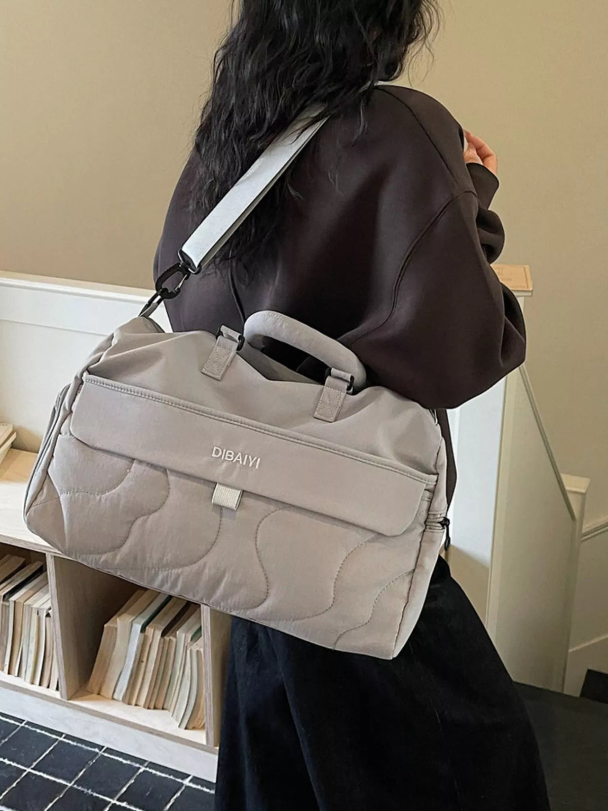 Quilted Duffel Bag with Adjustable Strap - Lilixa.store
