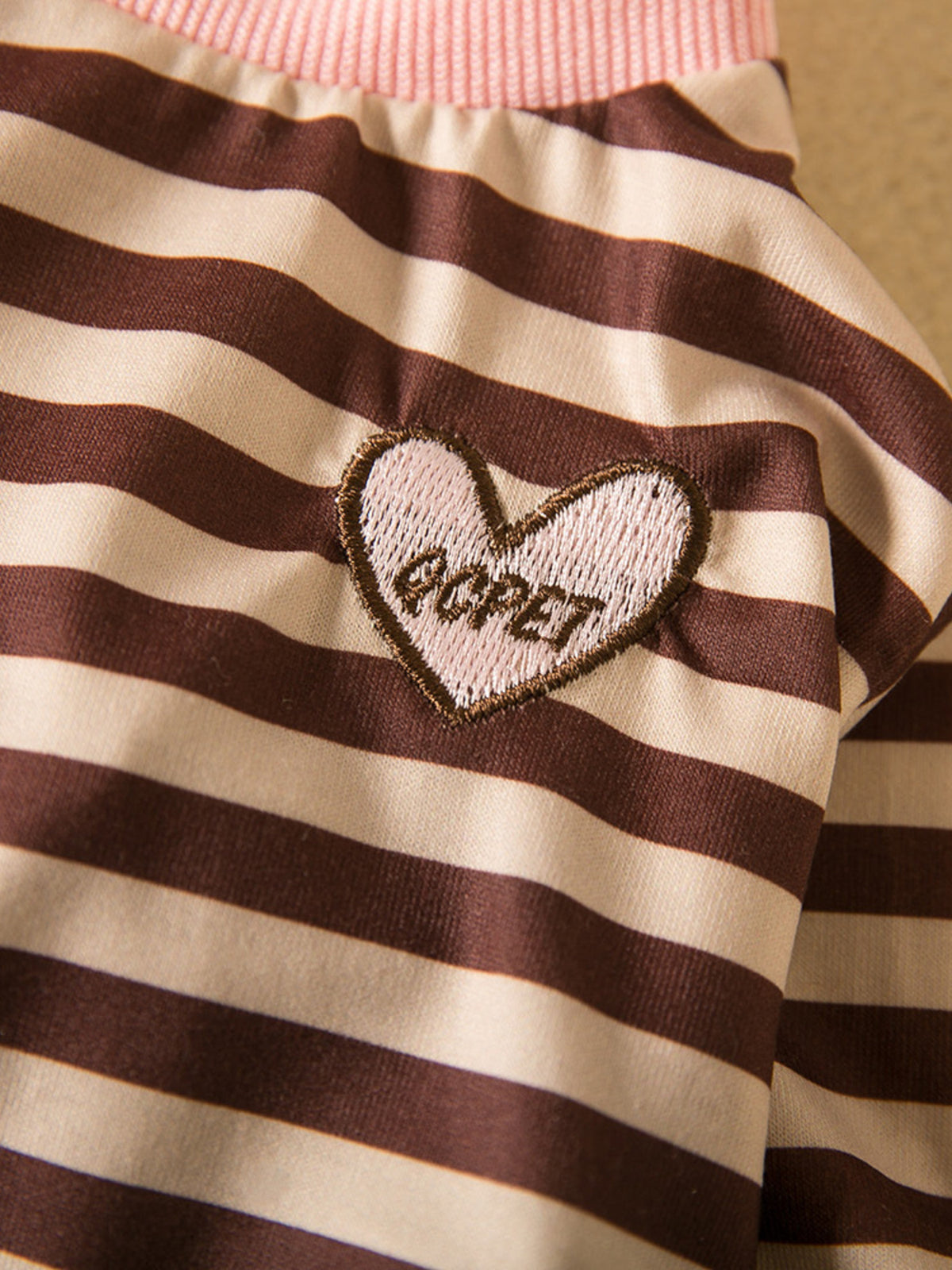 Striped Heart Patch Pet Top - Lilixa.store