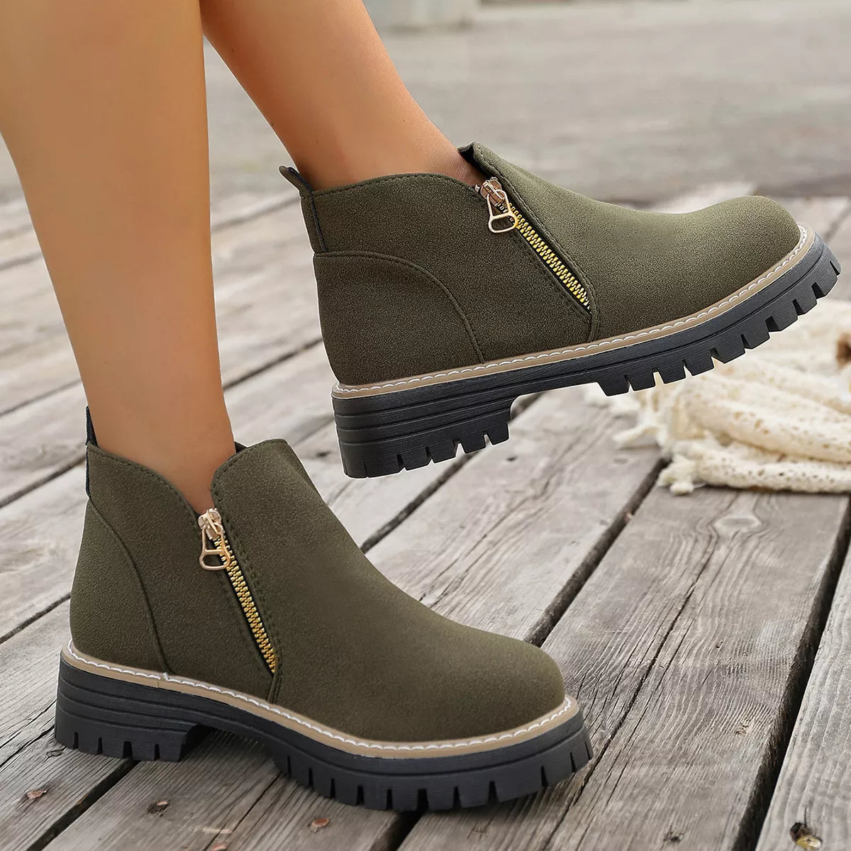 Side Zipper Ankle Boots - Lilixa.store