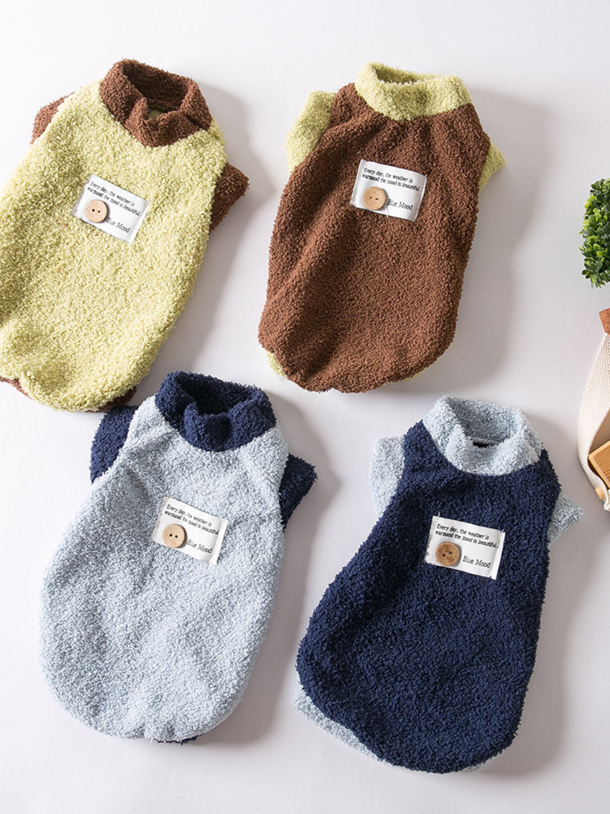 Fleece Pet Sweater with Button Decor - Lilixa.store