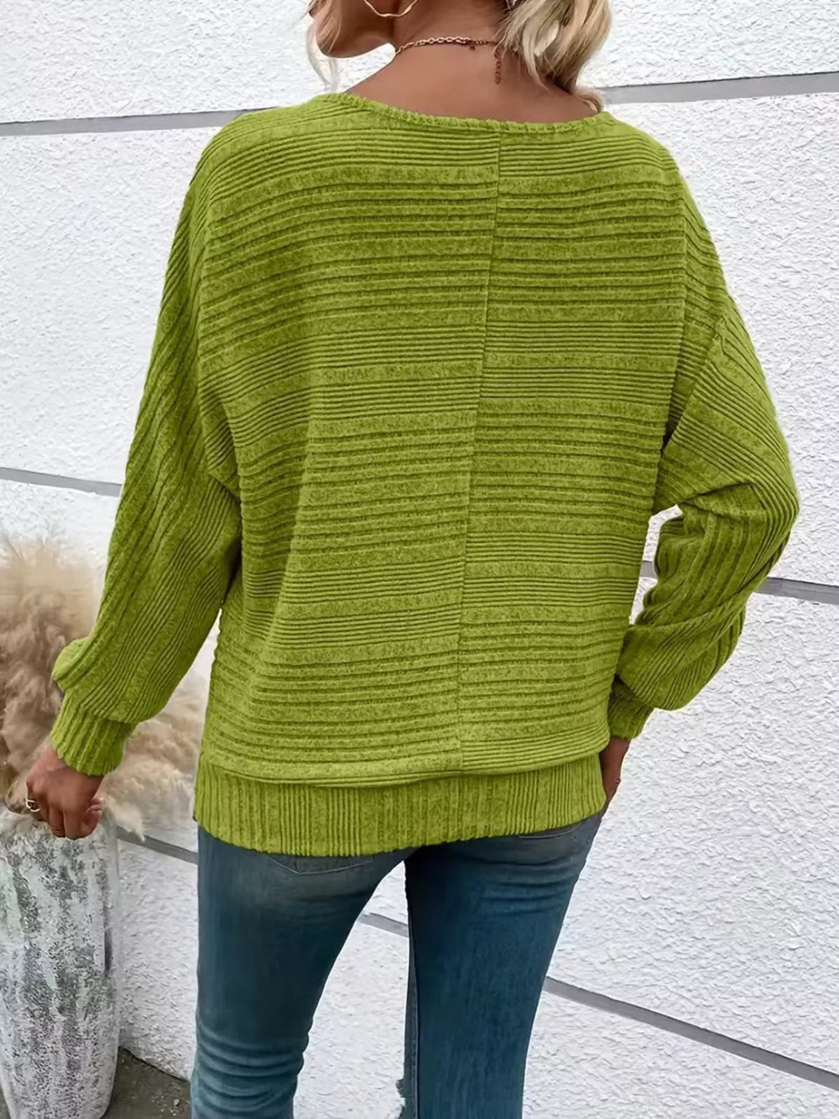 Ribbed Knit Quarter Zip Sweatshirt - Lilixa.store