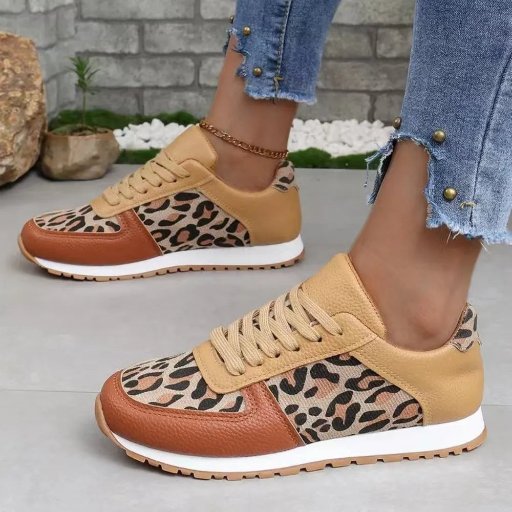 Tied Printed PU Leather Athletic - Lilixa.store