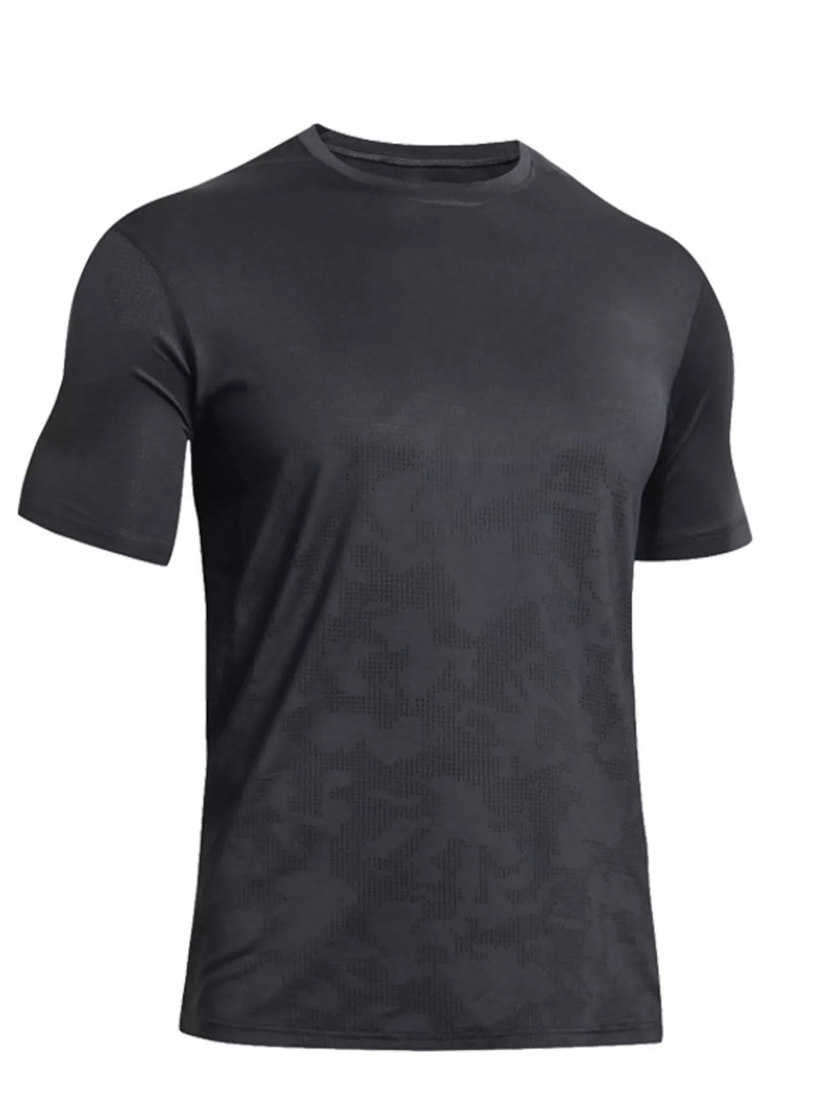 Men's Full Size Round Neck Active T-Shirt Plus Size in Black