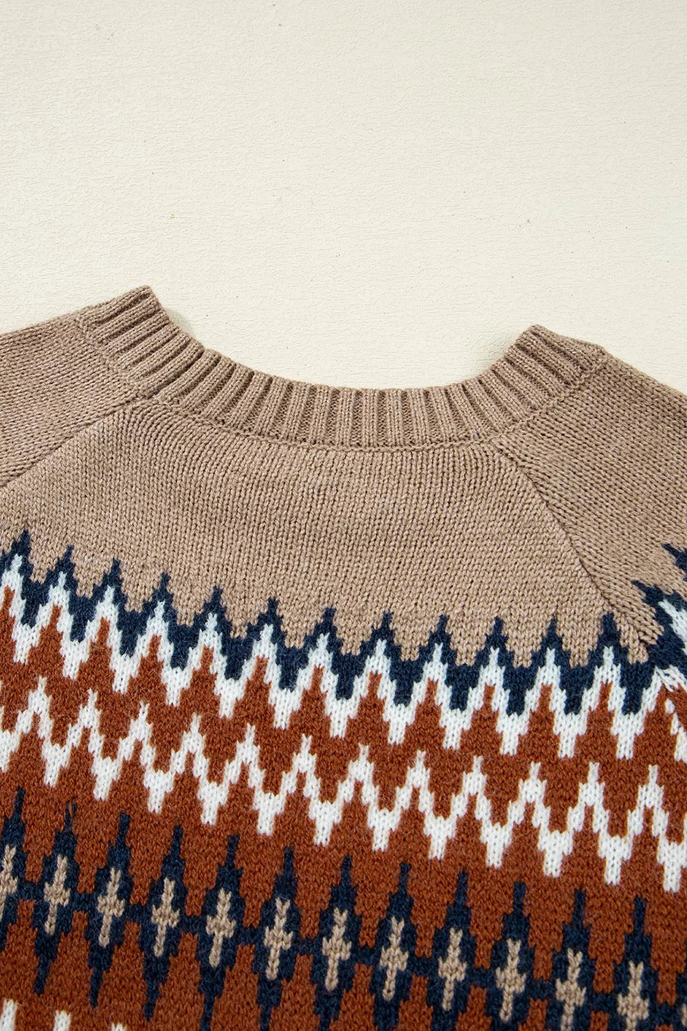 Geometric Pattern Long Sleeve Sweater - Lilixa.store