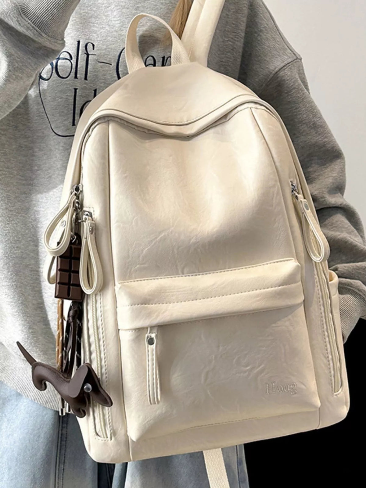 Leather Texture Backpack Bag - Lilixa.store